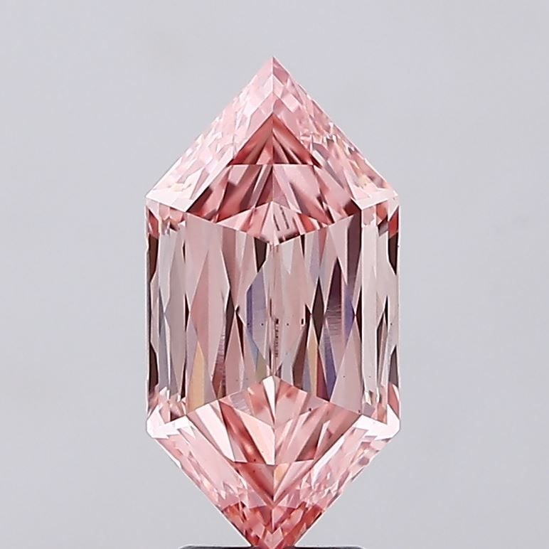 Loose Diamond - HEXAGONAL 4.55ct Fancy Vivid Pink VS1: Loose Diamond - HEXAGONAL 4.55ct Fancy Vivid Pink VS1 Source: This is a real non-mined Diamond that has been grown in a lab Shape: HEXAGONAL Carats: 4.55 Color: Fancy Vivid Pink Certification: IGI Vid
