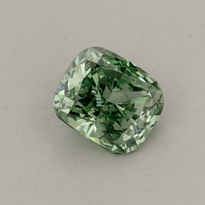 Loose Diamond - CUSHION BRILLIANT 0.41ct Fancy Vivid Green VS1: Loose Diamond - CUSHION BRILLIANT 0.41ct Fancy Vivid Green VS1 Source: This is a real non-mined Diamond that has been grown in a lab Shape: CUSHION BRILLIANT Carats: 0.41 Color: Fancy Vivid Green Cert