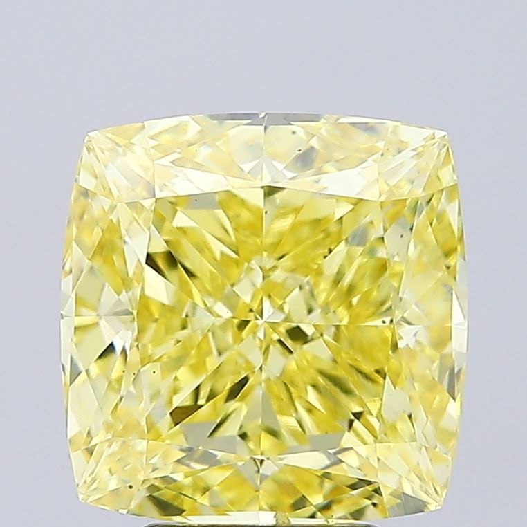 Loose Diamond - CUSHION MODIFIED 5.07ct Fancy Intense Yellow VS2: Loose Diamond - CUSHION MODIFIED 5.07ct Fancy Intense Yellow VS2 Source: This is a real non-mined Diamond that has been grown in a lab Shape: CUSHION MODIFIED Carats: 5.07 Color: Fancy Intense Yellow 