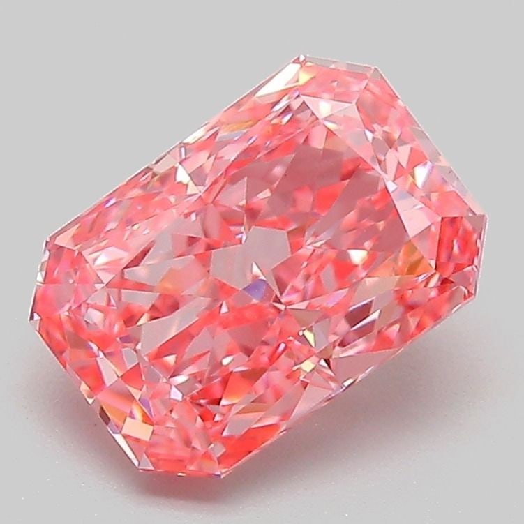 Loose Diamond - RADIANT 2.01ct Fancy Vivid Pink VS1: Loose Diamond - RADIANT 2.01ct Fancy Vivid Pink VS1 Source: This is a real non-mined Diamond that has been grown in a lab Shape: RADIANT Carats: 2.01 Color: Fancy Vivid Pink Certification: IGI Video:
