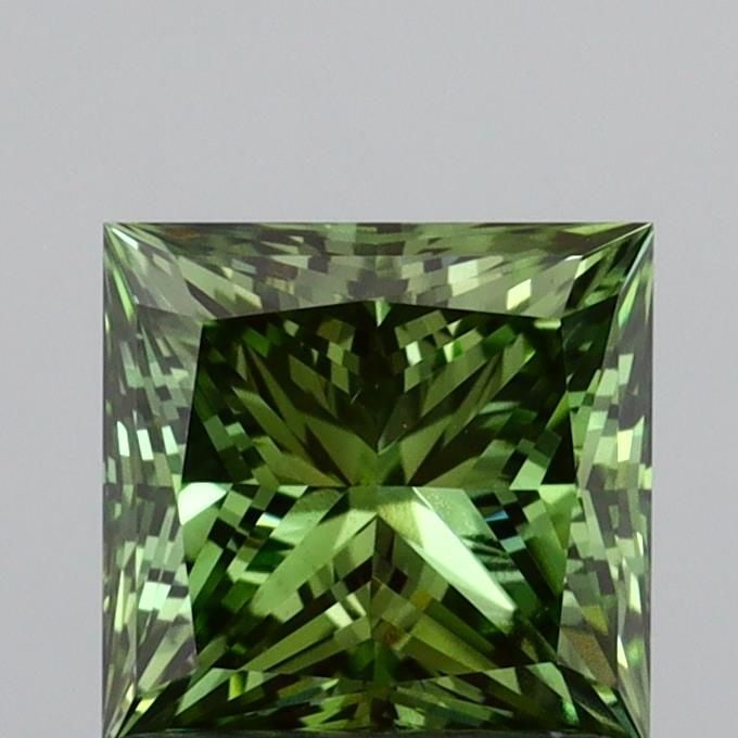 Loose Diamond - PRINCESS 0.98ct Fancy Vivid Green VS2: Loose Diamond - PRINCESS 0.98ct Fancy Vivid Green VS2 Source: This is a real non-mined Diamond that has been grown in a lab Shape: PRINCESS Carats: 0.98 Color: Fancy Vivid Green Certification: IGI Vid