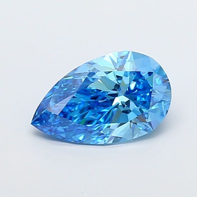 Loose Diamond - PEAR 2.03ct Fancy Vivid Blue VS1: Loose Diamond - PEAR 2.03ct Fancy Vivid Blue VS1 Source: This is a real non-mined Diamond that has been grown in a lab Shape: PEAR Carats: 2.03 Color: Fancy Vivid Blue Certification: IGI Video: