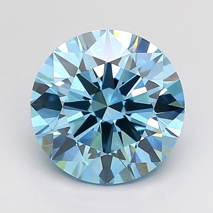 Ideal Loose Diamond - ROUND 2.04ct Fancy Vivid Blue VS2 (1 of 1)