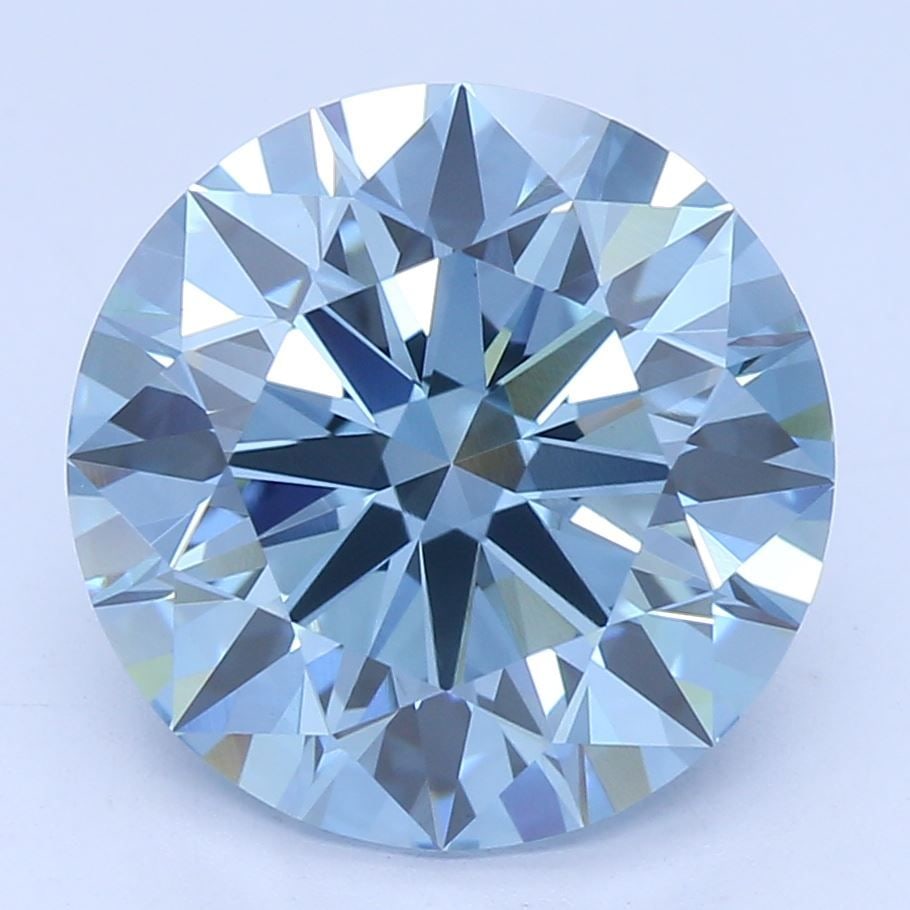 Ideal Loose Diamond - ROUND 2.51ct Fancy Vivid Blue VS1: Ideal Loose Diamond - ROUND 2.51ct Fancy Vivid Blue VS1 Source: This is a real non-mined Diamond that has been grown in a lab Shape: ROUND Carats: 2.51 Color: Fancy Vivid Blue Certification: IGI Video