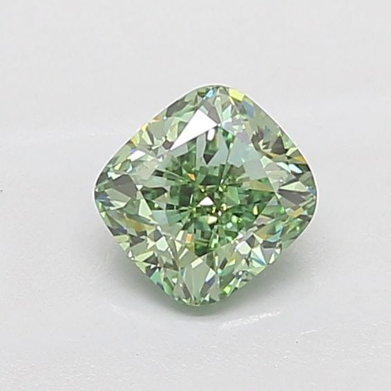 Loose Diamond - CUSHION MODIFIED 1.11ct Fancy Vivid Green VS2: Loose Diamond - CUSHION MODIFIED 1.11ct Fancy Vivid Green VS2 Source: This is a real non-mined Diamond that has been grown in a lab Shape: CUSHION MODIFIED Carats: 1.11 Color: Fancy Vivid Green Certif