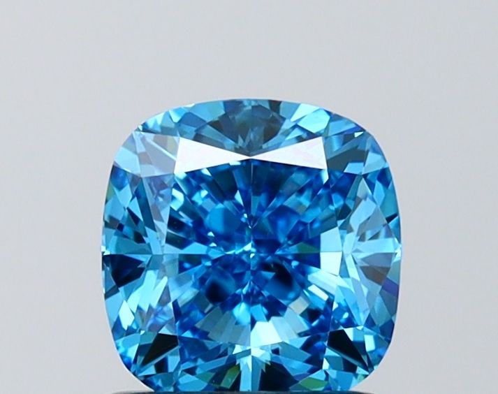 Loose Diamond - CUSHION MODIFIED 1.42ct Fancy Vivid Blue VVS2: Loose Diamond - CUSHION MODIFIED 1.42ct Fancy Vivid Blue VVS2 Source: This is a real non-mined Diamond that has been grown in a lab Shape: CUSHION MODIFIED Carats: 1.42 Color: Fancy Vivid Blue Certifi