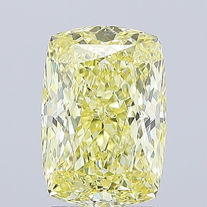 Loose Diamond - CUSHION MODIFIED 3.04ct Fancy Intense Yellow VVS2: Loose Diamond - CUSHION MODIFIED 3.04ct Fancy Intense Yellow VVS2 Source: This is a real non-mined Diamond that has been grown in a lab Shape: CUSHION MODIFIED Carats: 3.04 Color: Fancy Intense Yellow