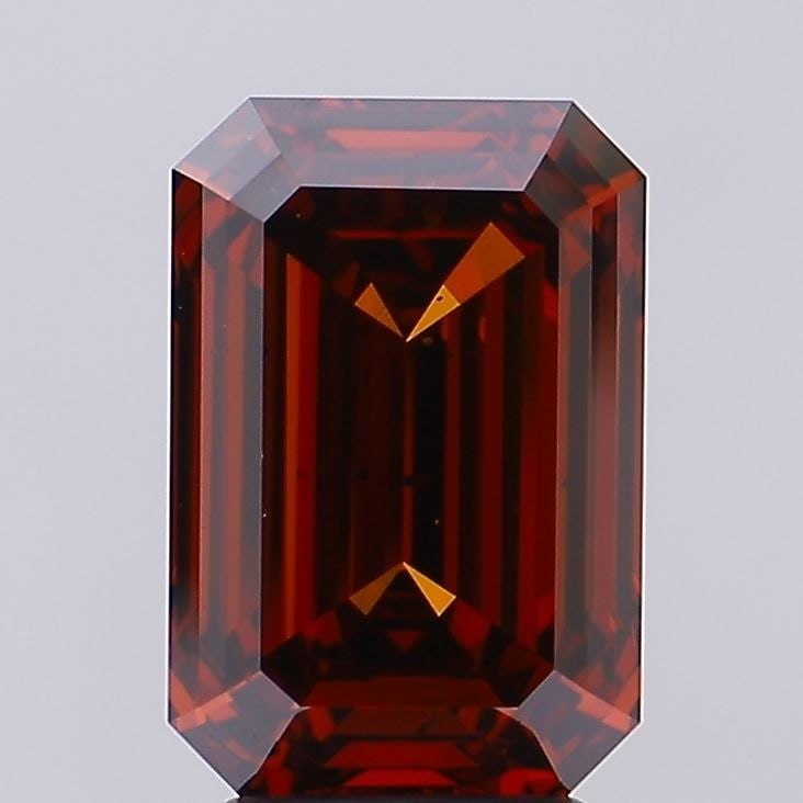 Loose Diamond - EMERALD 4.75ct Fancy Deep Orange SI1: Loose Diamond - EMERALD 4.75ct Fancy Deep Orange SI1 Source: This is a real non-mined Diamond that has been grown in a lab Shape: EMERALD Carats: 4.75 Color: Fancy Deep Orange Certification: IGI Video
