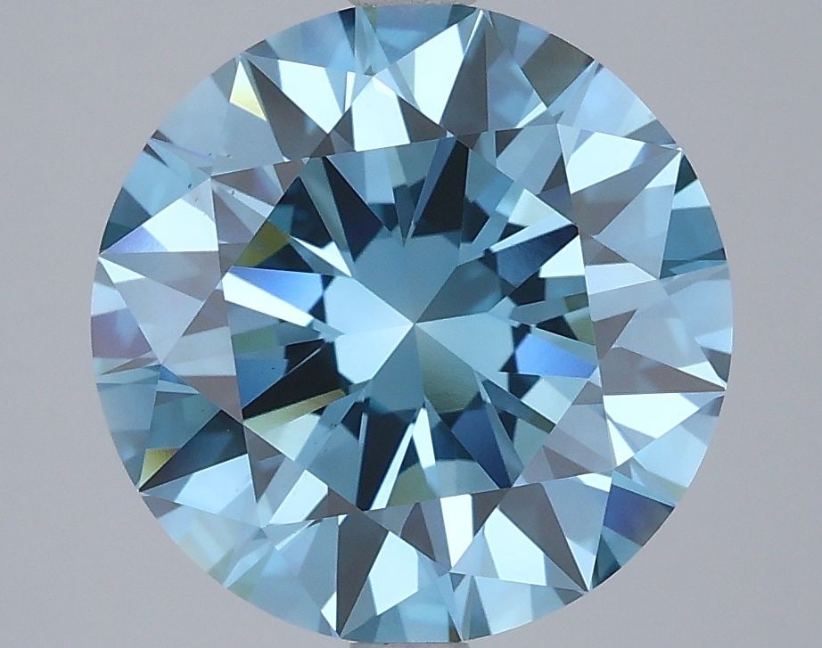 Loose Diamond - ROUND 4.51ct Fancy Vivid Blue VS2: Loose Diamond - ROUND 4.51ct Fancy Vivid Blue VS2 Source: This is a real non-mined Diamond that has been grown in a lab Shape: ROUND Carats: 4.51 Color: Fancy Vivid Blue Certification: IGI Video: