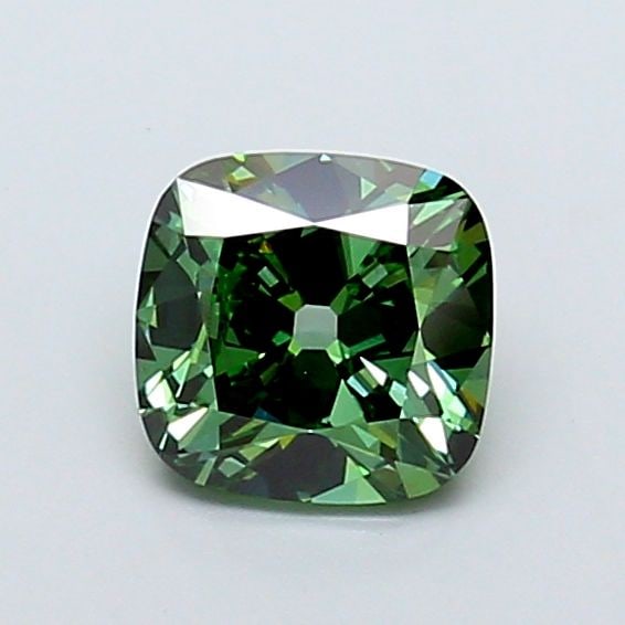 Loose Diamond - CUSHION MODIFIED 1.5ct Fancy Vivid Green VS1: Loose Diamond - CUSHION MODIFIED 1.5ct Fancy Vivid Green VS1 Source: This is a real non-mined Diamond that has been grown in a lab Shape: CUSHION MODIFIED Carats: 1.5 Color: Fancy Vivid Green Certific