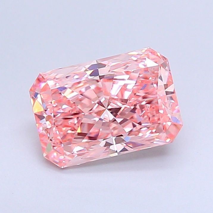 Loose Diamond - RADIANT 2.52ct Fancy Vivid Pink VS1: Loose Diamond - RADIANT 2.52ct Fancy Vivid Pink VS1 Source: This is a real non-mined Diamond that has been grown in a lab Shape: RADIANT Carats: 2.52 Color: Fancy Vivid Pink Certification: IGI Video:
