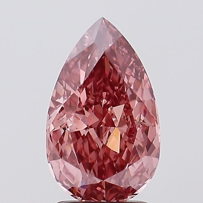 Loose Diamond - PEAR 2.52ct Fancy Vivid Brownish Pink VS1: Loose Diamond - PEAR 2.52ct Fancy Vivid Brownish Pink VS1 Source: This is a real non-mined Diamond that has been grown in a lab Shape: PEAR Carats: 2.52 Color: Fancy Vivid Brownish Pink Certification:
