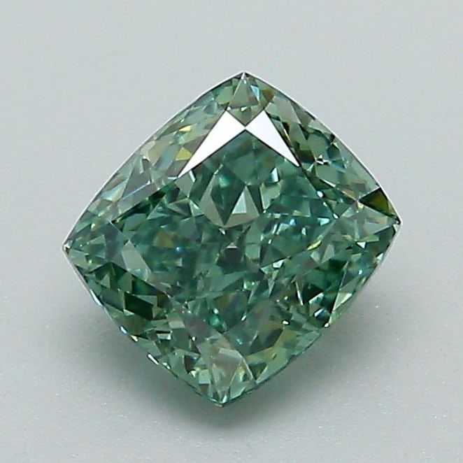 Loose Diamond - CUSHION MODIFIED 1.06ct Fancy Vivid Green VS1: Loose Diamond - CUSHION MODIFIED 1.06ct Fancy Vivid Green VS1 Source: This is a real non-mined Diamond that has been grown in a lab Shape: CUSHION MODIFIED Carats: 1.06 Color: Fancy Vivid Green Certif