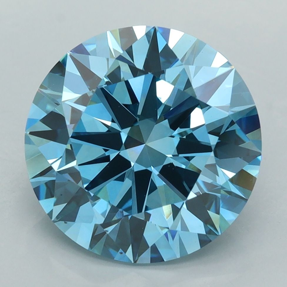 Loose Diamond - ROUND 5.05ct Fancy Vivid Blue VVS2: Loose Diamond - ROUND 5.05ct Fancy Vivid Blue VVS2 Source: This is a real non-mined Diamond that has been grown in a lab Shape: ROUND Carats: 5.05 Color: Fancy Vivid Blue Certification: IGI Video: