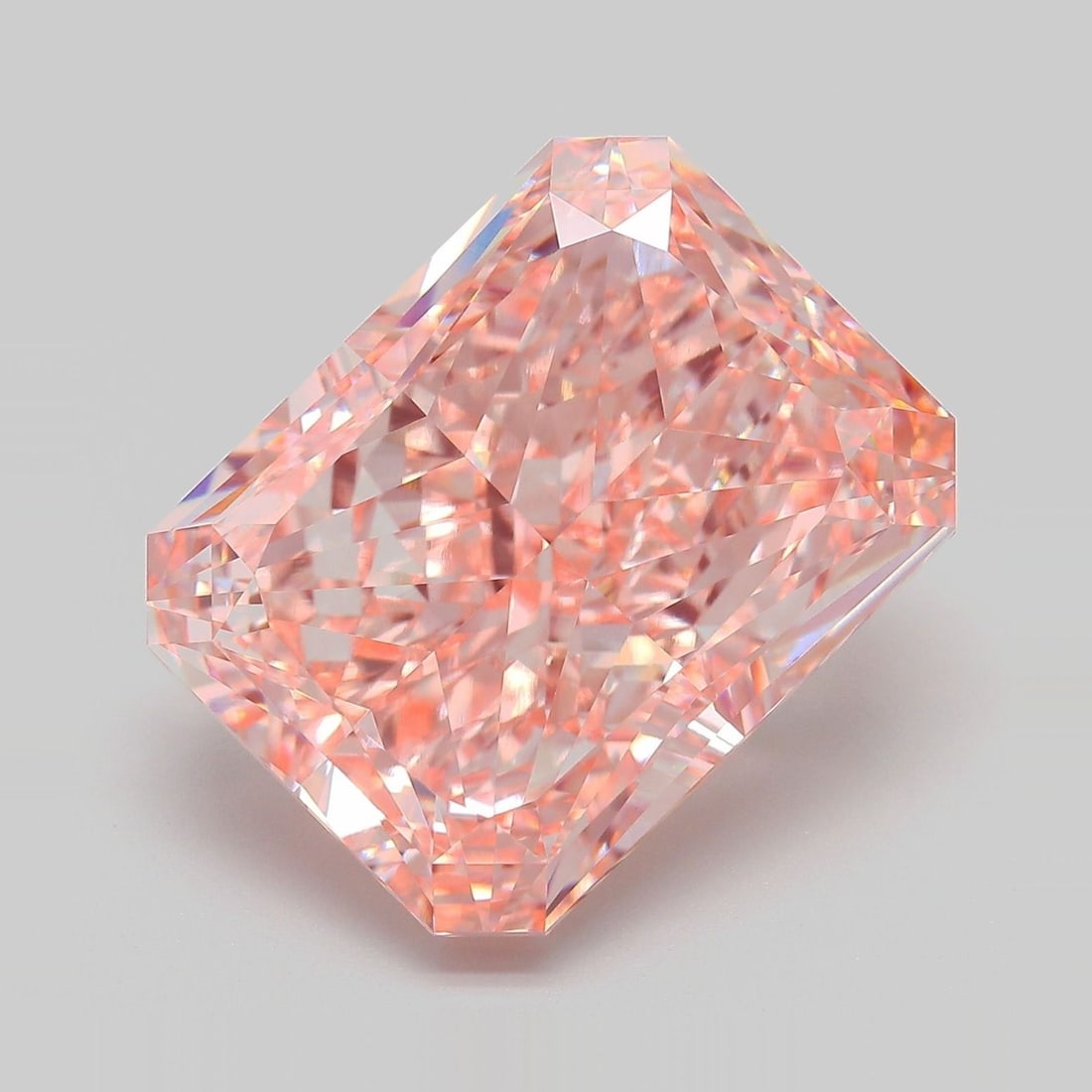 Loose Diamond - RADIANT 19.09ct Fancy Vivid Pink VVS2: Loose Diamond - RADIANT 19.09ct Fancy Vivid Pink VVS2 Source: This is a real non-mined Diamond that has been grown in a lab Shape: RADIANT Carats: 19.09 Color: Fancy Vivid Pink Certification: IGI Vide