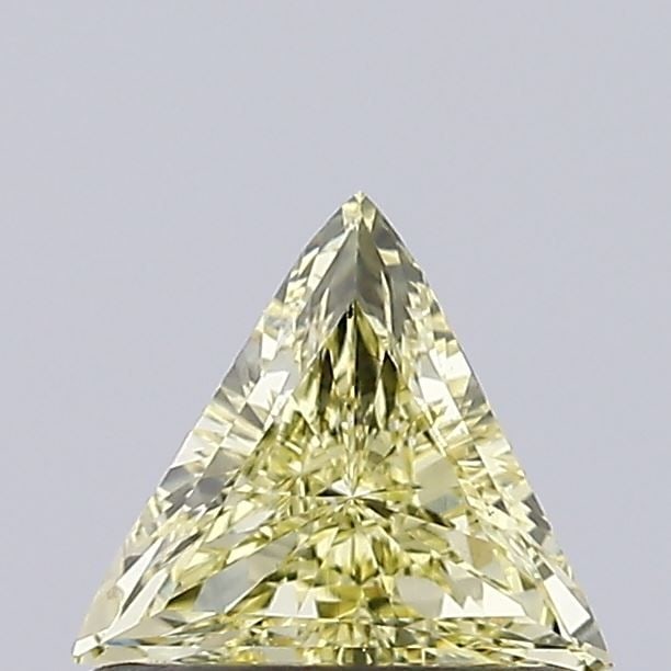 Loose Diamond - TRIANGULAR 0.46ct Fancy Light Yellow VS1: Loose Diamond - TRIANGULAR 0.46ct Fancy Light Yellow VS1 Source: This is a real non-mined Diamond that has been grown in a lab Shape: TRIANGULAR Carats: 0.46 Color: Fancy Light Yellow Certification: I
