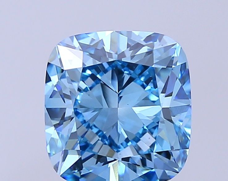 Loose Diamond - CUSHION MODIFIED 3.01ct Fancy Vivid Blue VS1: Loose Diamond - CUSHION MODIFIED 3.01ct Fancy Vivid Blue VS1 Source: This is a real non-mined Diamond that has been grown in a lab Shape: CUSHION MODIFIED Carats: 3.01 Color: Fancy Vivid Blue