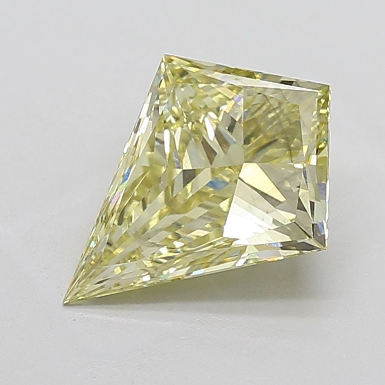 Loose Diamond - KITE 4.04ct Fancy Light Yellow VS2: Loose Diamond - KITE 4.04ct Fancy Light Yellow VS2 Source: This is a real non-mined Diamond that has been grown in a lab Shape: KITE Carats: 4.04 Color: Fancy Light Yellow Certification: IGI Video: