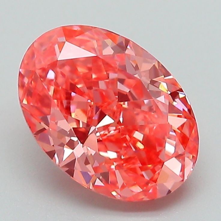 Loose Diamond - OVAL 2.13ct Fancy Vivid Pink VS1: Loose Diamond - OVAL 2.13ct Fancy Vivid Pink VS1 Source: This is a real non-mined Diamond that has been grown in a lab Shape: OVAL Carats: 2.13 Color: Fancy Vivid Pink Certification: IGI Video: