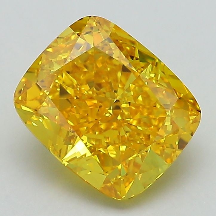 Loose Diamond - CUSHION MODIFIED 2.33ct Fancy Vivid Yellow VS1: Loose Diamond - CUSHION MODIFIED 2.33ct Fancy Vivid Yellow VS1 Source: This is a real non-mined Diamond that has been grown in a lab Shape: CUSHION MODIFIED Carats: 2.33 Color: Fancy Vivid Yellow Cert
