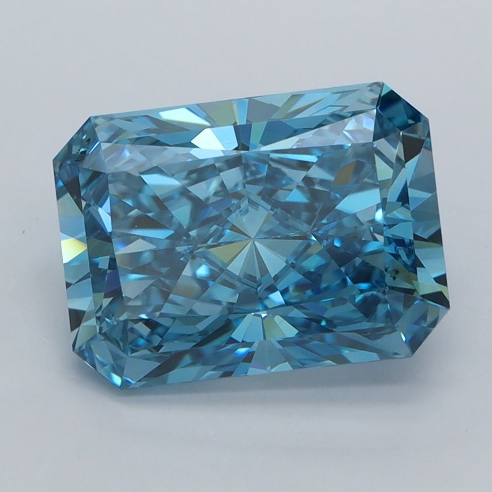 Loose Diamond - RADIANT 3.51ct Fancy Vivid Blue VS1: Loose Diamond - RADIANT 3.51ct Fancy Vivid Blue VS1 Source: This is a real non-mined Diamond that has been grown in a lab Shape: RADIANT Carats: 3.51 Color: Fancy Vivid Blue Certification: IGI Video: