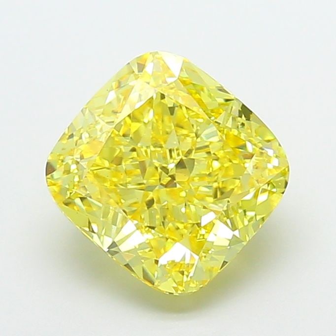Loose Diamond - CUSHION MODIFIED 5.1ct Fancy Vivid Yellow VS1: Loose Diamond - CUSHION MODIFIED 5.1ct Fancy Vivid Yellow VS1 Source: This is a real non-mined Diamond that has been grown in a lab Shape: CUSHION MODIFIED Carats: 5.1 Color: Fancy Vivid Yellow Certif