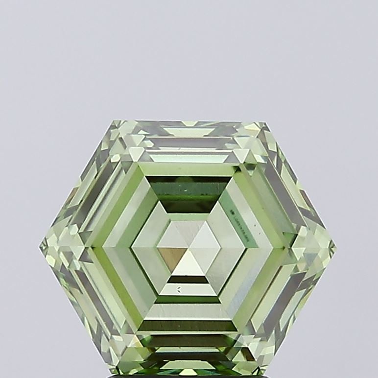 Loose Diamond - HEXAGONAL 4.0ct Fancy Vivid Green VS1: Loose Diamond - HEXAGONAL 4.0ct Fancy Vivid Green VS1 Source: This is a real non-mined Diamond that has been grown in a lab Shape: HEXAGONAL Carats: 4.0 Color: Fancy Vivid Green Certification: IGI Vid