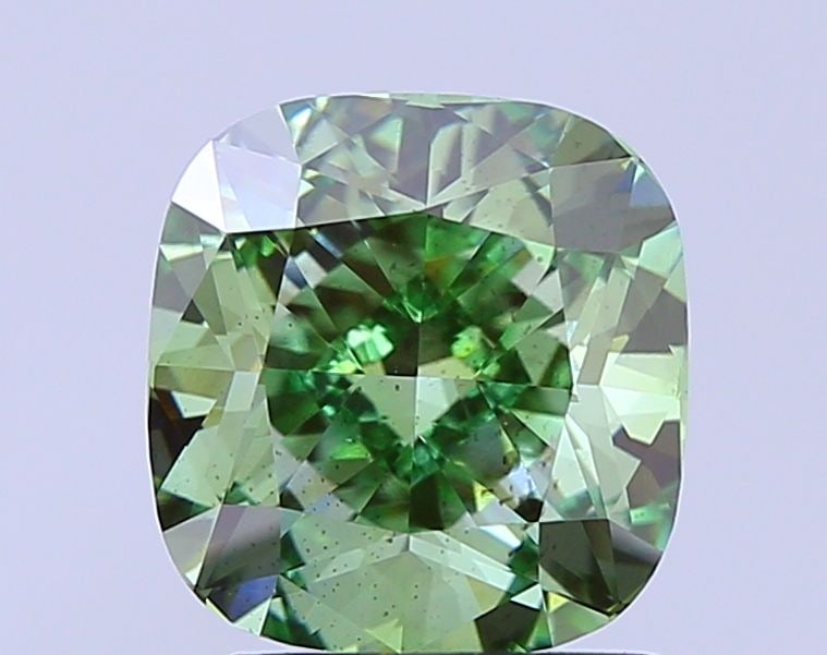 Loose Diamond - CUSHION MODIFIED 2.5ct Fancy Vivid Green SI1: Loose Diamond - CUSHION MODIFIED 2.5ct Fancy Vivid Green SI1 Source: This is a real non-mined Diamond that has been grown in a lab Shape: CUSHION MODIFIED Carats: 2.5 Color: Fancy Vivid Green Certific