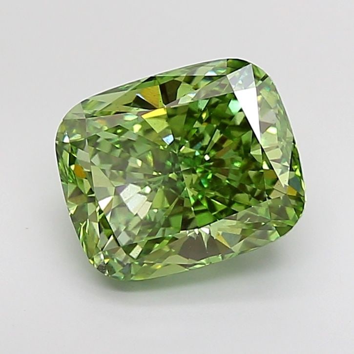 Loose Diamond - CUSHION BRILLIANT 5.33ct Fancy Vivid Green VS2: Loose Diamond - CUSHION BRILLIANT 5.33ct Fancy Vivid Green VS2 Source: This is a real non-mined Diamond that has been grown in a lab Shape: CUSHION BRILLIANT Carats: 5.33 Color: Fancy Vivid Green Cert