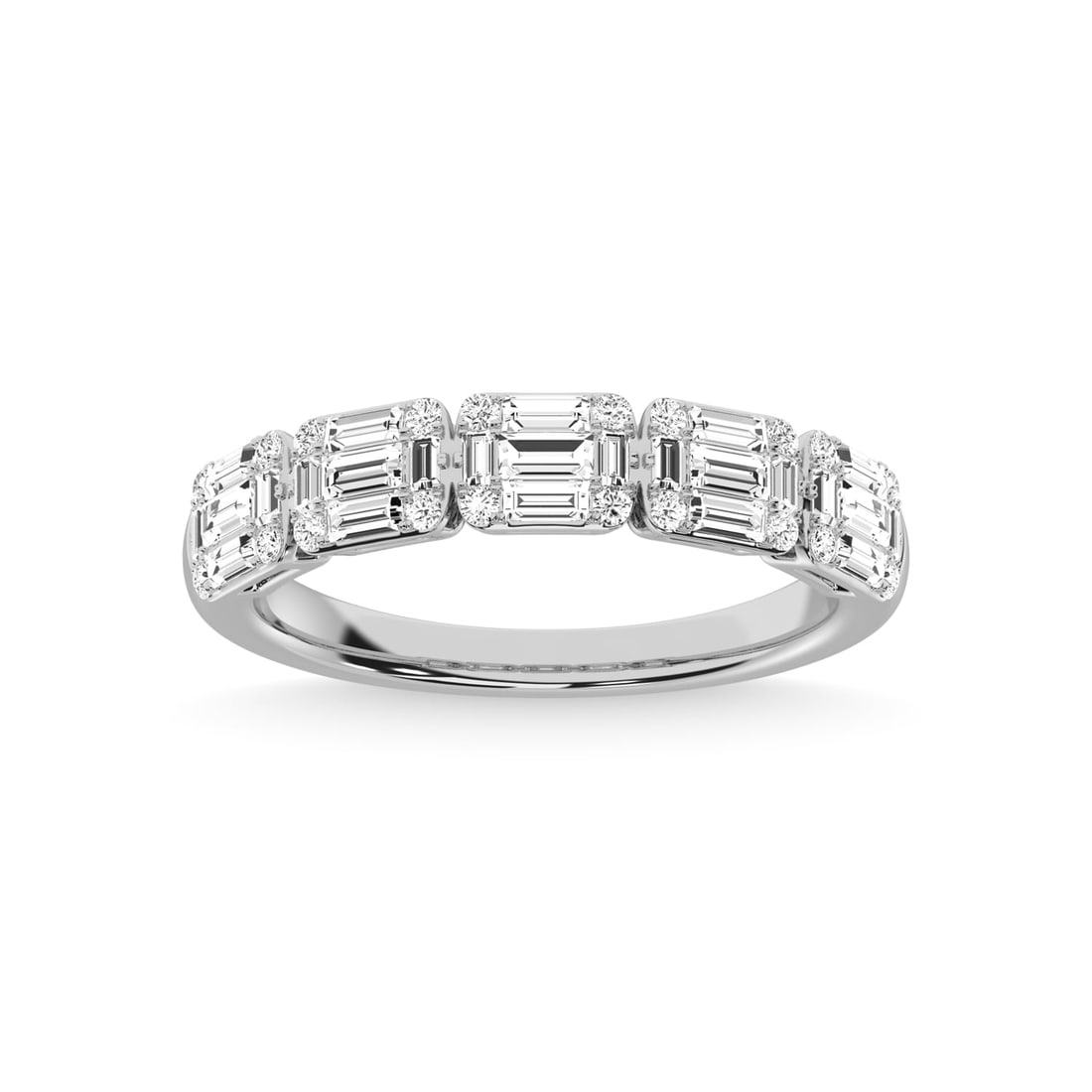 14K White Gold Diamond 5/8 Ct.Tw. Fashion Ring: 14K White Gold Diamond 5/8 Ct.Tw. Fashion Ring 14k White Gold Stone Color: G-h Stone Clarity: I1 Each ring is presented in standard size 6.5. Complimentary resizing is available between sizes 510 (in 