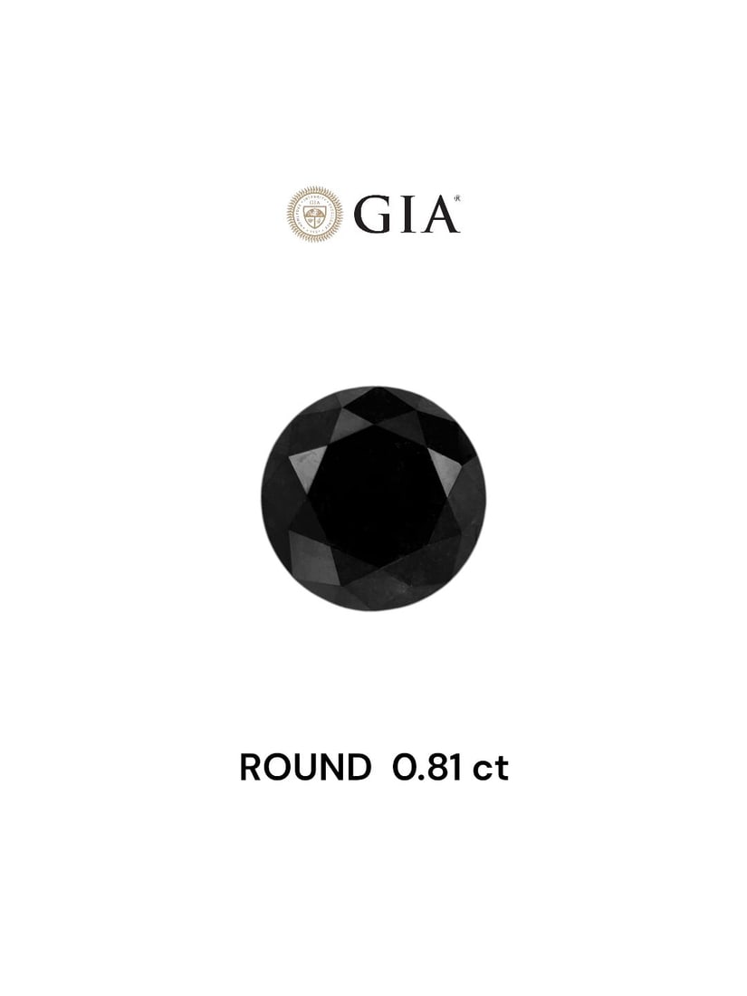 Loose Diamond - ROUND 0.81ct Fancy Black VVS2: Loose Diamond - ROUND 0.81ct Fancy Black VVS2 Source: Natural Shape: ROUND Carats: 0.81 Color: Fancy Black Certification: GIA Video: