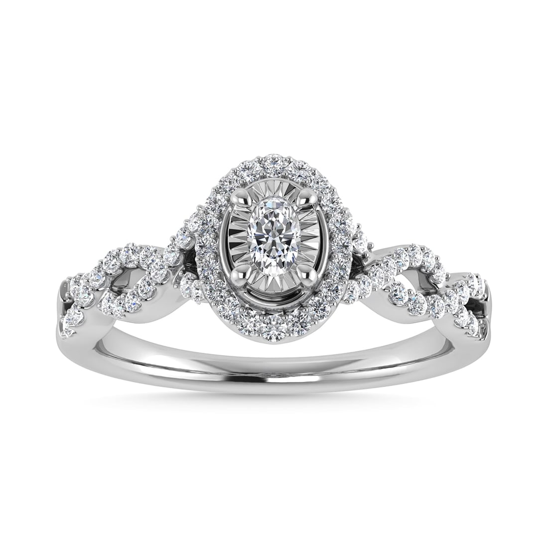 Diamond 1/2 Ct.Tw. Engagement Ring in 14K White Gold: Diamond 1/2 Ct.Tw. Engagement Ring in 14K White Gold 14k White Gold Stone Color: G-h Stone Clarity: Si2 Each ring is presented in standard size 6.5. Complimentary resizing is available between sizes 5