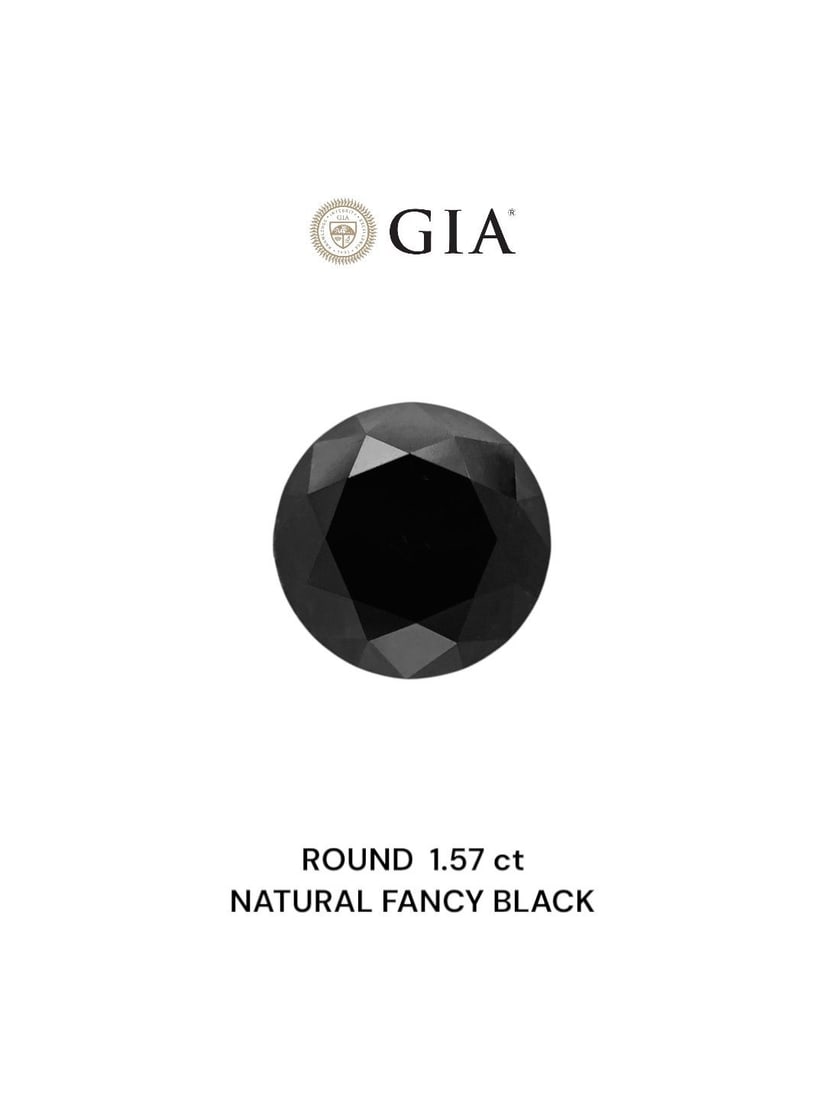 Loose Diamond - ROUND 1.57ct Fancy Black VVS2: Loose Diamond - ROUND 1.57ct Fancy Black VVS2 Source: Natural Shape: ROUND Carats: 1.57 Color: Fancy Black Certification: GIA Video: