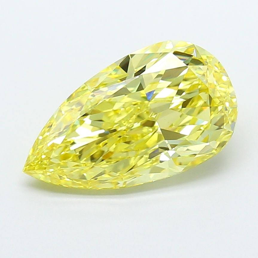 Loose Diamond - PEAR 5.1ct Fancy Intense Yellow VS1: Loose Diamond - PEAR 5.1ct Fancy Intense Yellow VS1 Source: This is a real non-mined Diamond that has been grown in a lab Shape: PEAR Carats: 5.1 Color: Fancy Intense Yellow Certification: IGI Video: