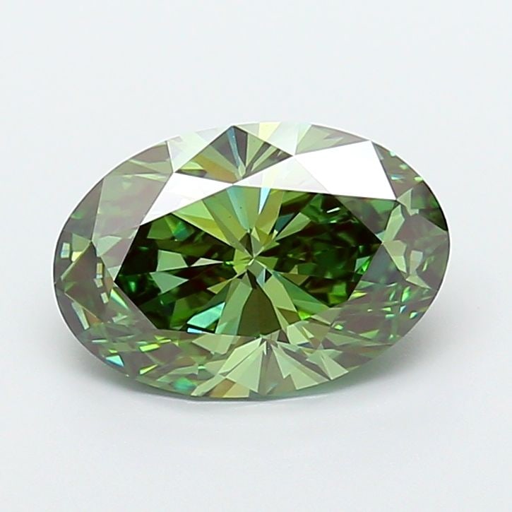 Loose Diamond - OVAL 4.03ct Fancy Vivid Green VS1: Loose Diamond - OVAL 4.03ct Fancy Vivid Green VS1 Source: This is a real non-mined Diamond that has been grown in a lab Shape: OVAL Carats: 4.03 Color: Fancy Vivid Green Certification: IGI Video: