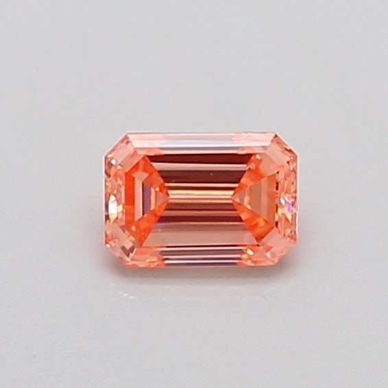 Loose Diamond - EMERALD 0.3ct Fancy Vivid Pinkish Orange VS2: Loose Diamond - EMERALD 0.3ct Fancy Vivid Pinkish Orange VS2 Source: This is a real non-mined Diamond that has been grown in a lab Shape: EMERALD Carats: 0.3 Color: Fancy Vivid Pinkish Orange Certific