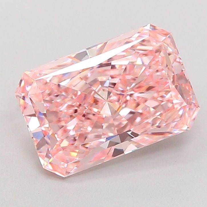 Loose Diamond - RADIANT 4.53ct Fancy Vivid Pink VS1: Loose Diamond - RADIANT 4.53ct Fancy Vivid Pink VS1 Source: This is a real non-mined Diamond that has been grown in a lab Shape: RADIANT Carats: 4.53 Color: Fancy Vivid Pink Certification: IGI Video: