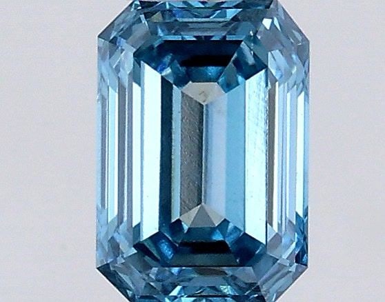 Loose Diamond - EMERALD 0.53ct Fancy Vivid Blue VS1: Loose Diamond - EMERALD 0.53ct Fancy Vivid Blue VS1 Source: This is a real non-mined Diamond that has been grown in a lab Shape: EMERALD Carats: 0.53 Color: Fancy Vivid Blue Certification: IGI Video: