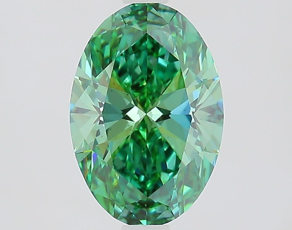 Loose Diamond - OVAL 1.76ct Fancy Vivid Green VS1: Loose Diamond - OVAL 1.76ct Fancy Vivid Green VS1 Source: This is a real non-mined Diamond that has been grown in a lab Shape: OVAL Carats: 1.76 Color: Fancy Vivid Green Certification: IGI Video: