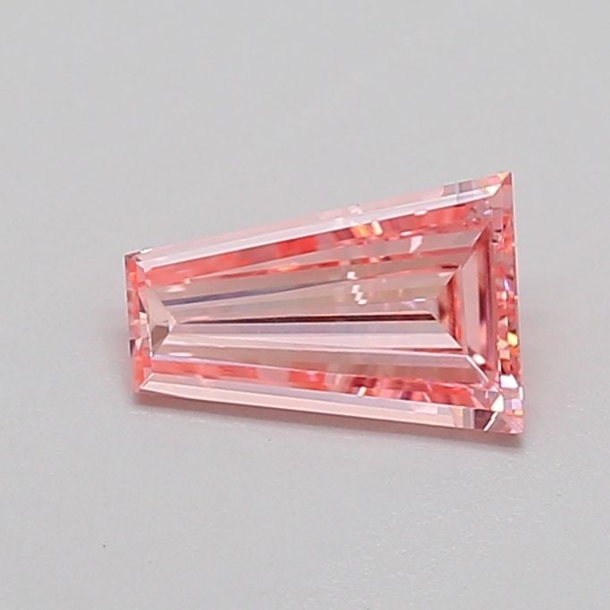 Loose Diamond - TAPERED BAGUETTE 0.5ct Fancy Intense Pink VS2: Loose Diamond - TAPERED BAGUETTE 0.5ct Fancy Intense Pink VS2 Source: This is a real non-mined Diamond that has been grown in a lab Shape: TAPERED BAGUETTE Carats: 0.5 Color: Fancy Intense Pink Certif