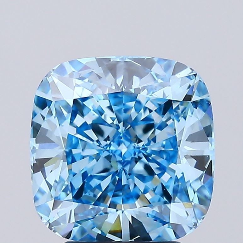 Loose Diamond - CUSHION BRILLIANT 4.06ct Fancy Vivid Blue VS1: Loose Diamond - CUSHION BRILLIANT 4.06ct Fancy Vivid Blue VS1 Source: This is a real non-mined Diamond that has been grown in a lab Shape: CUSHION BRILLIANT Carats: 4.06 Color: Fancy Vivid Blue Certif