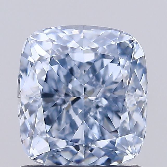 Loose Diamond - CUSHION MODIFIED 1.34ct Fancy Blue VVS1: Loose Diamond - CUSHION MODIFIED 1.34ct Fancy Blue VVS1 Source: This is a real non-mined Diamond that has been grown in a lab Shape: CUSHION MODIFIED Carats: 1.34 Color: Fancy Blue Certification: IGI 