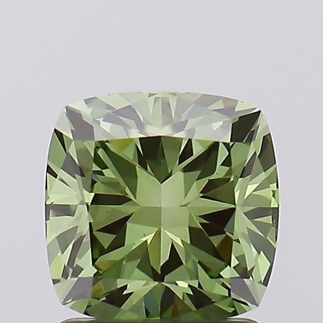 Loose Diamond - CUSHION MODIFIED 1.56ct Fancy Vivid Green VS1: Loose Diamond - CUSHION MODIFIED 1.56ct Fancy Vivid Green VS1 Source: This is a real non-mined Diamond that has been grown in a lab Shape: CUSHION MODIFIED Carats: 1.56 Color: Fancy Vivid Green Certif