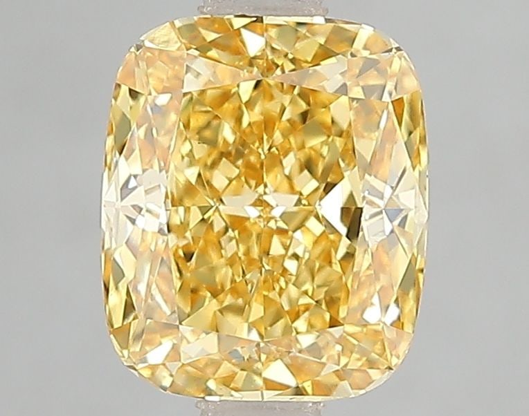 Loose Diamond - CUSHION MODIFIED 2.07ct Fancy Vivid Yellow VS2: Loose Diamond - CUSHION MODIFIED 2.07ct Fancy Vivid Yellow VS2 Source: This is a real non-mined Diamond that has been grown in a lab Shape: CUSHION MODIFIED Carats: 2.07 Color: Fancy Vivid Yellow Cert