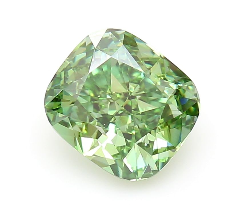 Loose Diamond - CUSHION MODIFIED 1.52ct Fancy Vivid Green VS1: Loose Diamond - CUSHION MODIFIED 1.52ct Fancy Vivid Green VS1 Source: This is a real non-mined Diamond that has been grown in a lab Shape: CUSHION MODIFIED Carats: 1.52 Color: Fancy Vivid Green Certif