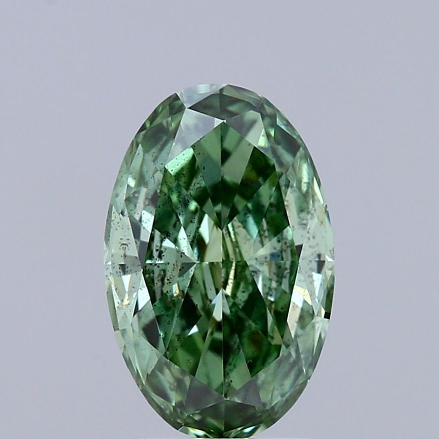Loose Diamond - OVAL 1.1ct Fancy Vivid Green SI1: Loose Diamond - OVAL 1.1ct Fancy Vivid Green SI1 Source: This is a real non-mined Diamond that has been grown in a lab Shape: OVAL Carats: 1.1 Color: Fancy Vivid Green Certification: IGI Video: