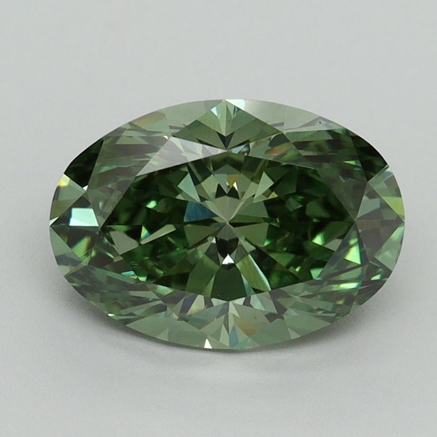 Loose Diamond - OVAL 2.0ct Fancy Vivid Green VS1: Loose Diamond - OVAL 2.0ct Fancy Vivid Green VS1 Source: This is a real non-mined Diamond that has been grown in a lab Shape: OVAL Carats: 2.0 Color: Fancy Vivid Green Certification: IGI Video: