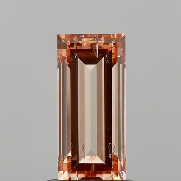 Loose Diamond - BAGUETTE 1.06ct Fancy Intense Brownish Pink SI2: Loose Diamond - BAGUETTE 1.06ct Fancy Intense Brownish Pink SI2 Source: This is a real non-mined Diamond that has been grown in a lab Shape: BAGUETTE Carats: 1.06 Color: Fancy Intense Brownish Pink Ce