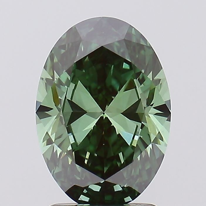 Loose Diamond - OVAL 2.02ct Fancy Vivid Green VS2: Loose Diamond - OVAL 2.02ct Fancy Vivid Green VS2 Source: This is a real non-mined Diamond that has been grown in a lab Shape: OVAL Carats: 2.02 Color: Fancy Vivid Green Certification: IGI Video: