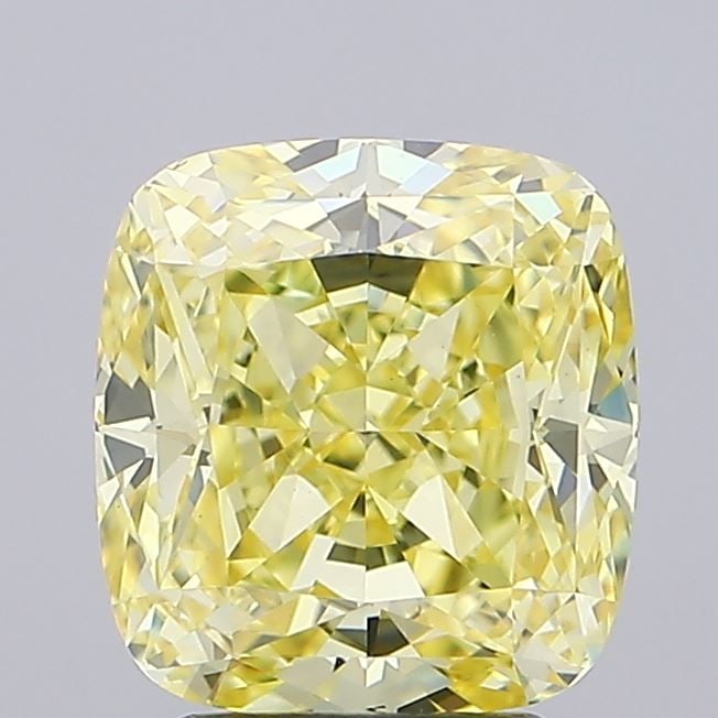 Loose Diamond - CUSHION MODIFIED 3.71ct Fancy Yellow VS1: Loose Diamond - CUSHION MODIFIED 3.71ct Fancy Yellow VS1 Source: This is a real non-mined Diamond that has been grown in a lab Shape: CUSHION MODIFIED Carats: 3.71 Color: Fancy Yellow Certification: I